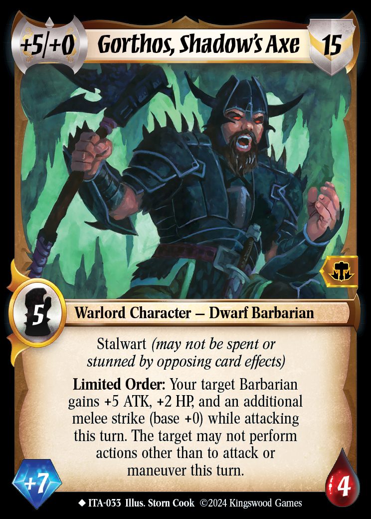 Gorthos, Shadow's Axe - ITA 033 - Warlord: Saga of the Storm - Into the Accordlands