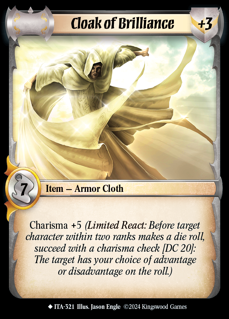 Cloak of Brilliance - ITA 321 - Warlord: Saga of the Storm - Into the Accordlands