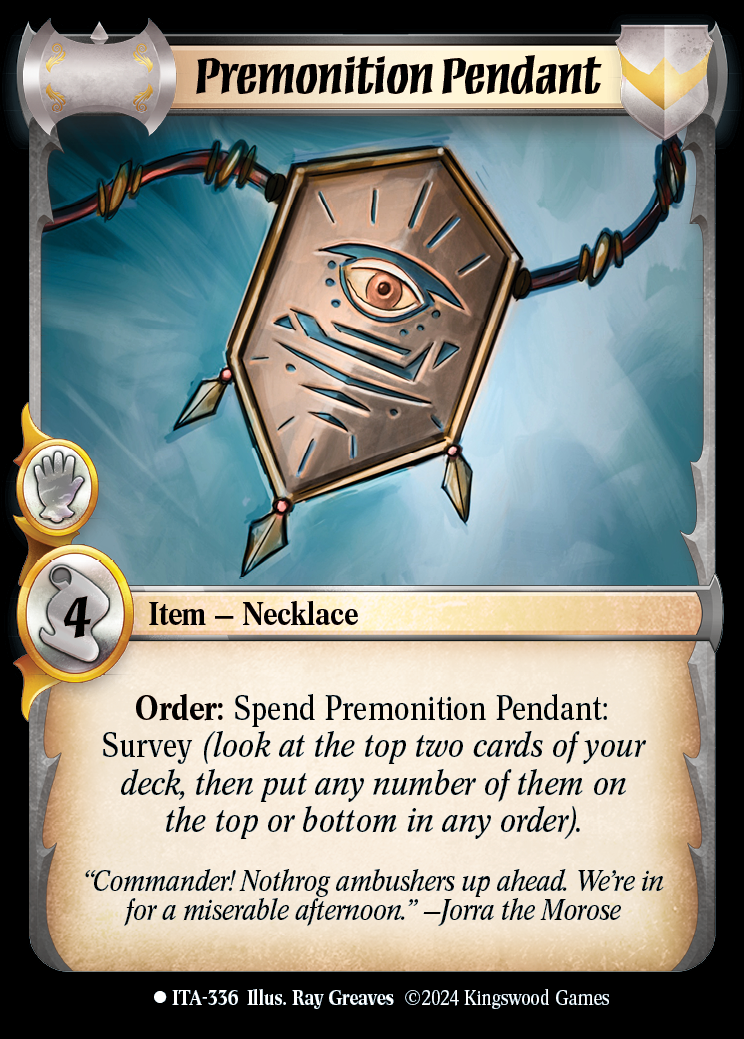 Premonition Pendant - ITA 336 - Warlord: Saga of the Storm - Into the Accordlands