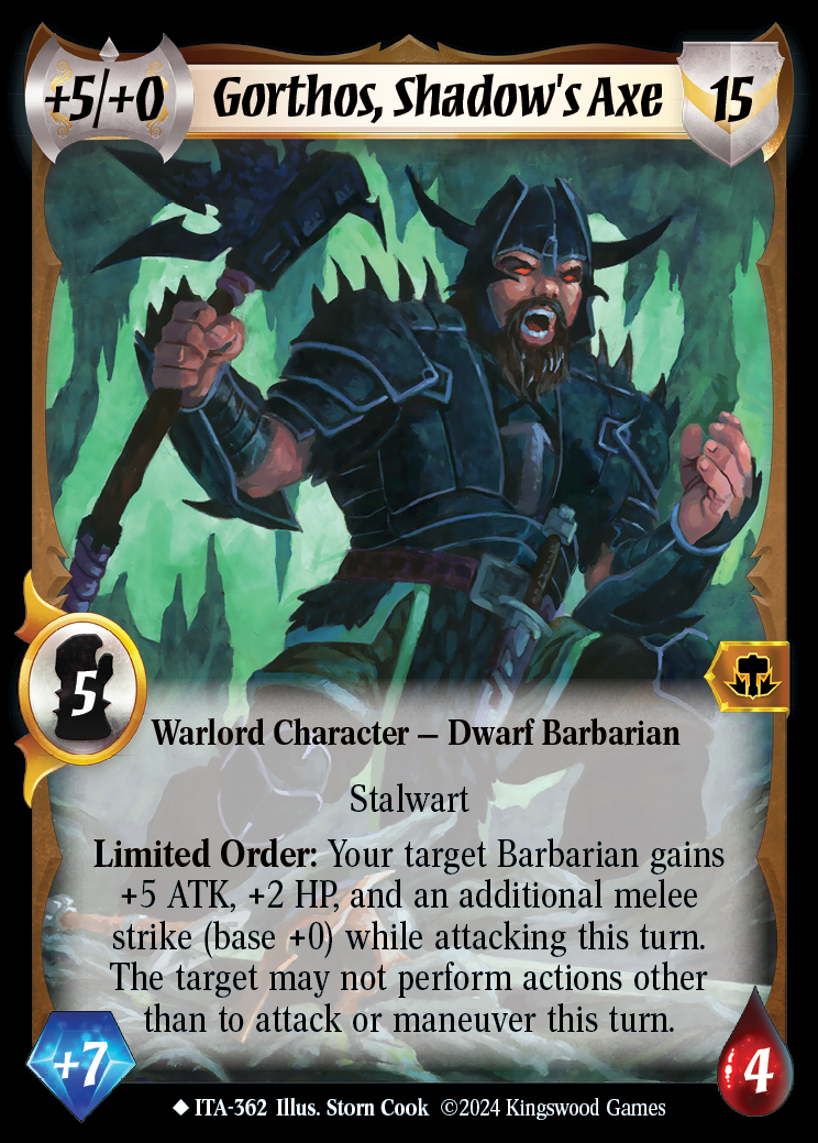 Gorthos, Shadow's Axe (Extended Art) - ITA 362 - Warlord: Saga of the Storm - Into the Accordlands