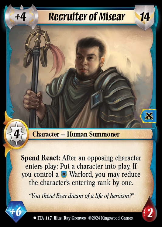 Recruiter of Misear - ITA 117 - Warlord: Saga of the Storm - Into the Accordlands