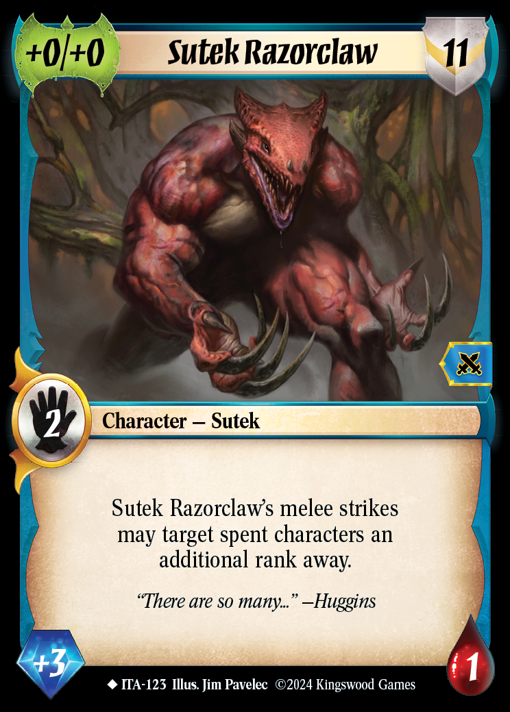 Sutek Razorclaw - ITA 123 - Warlord: Saga of the Storm - Into the Accordlands
