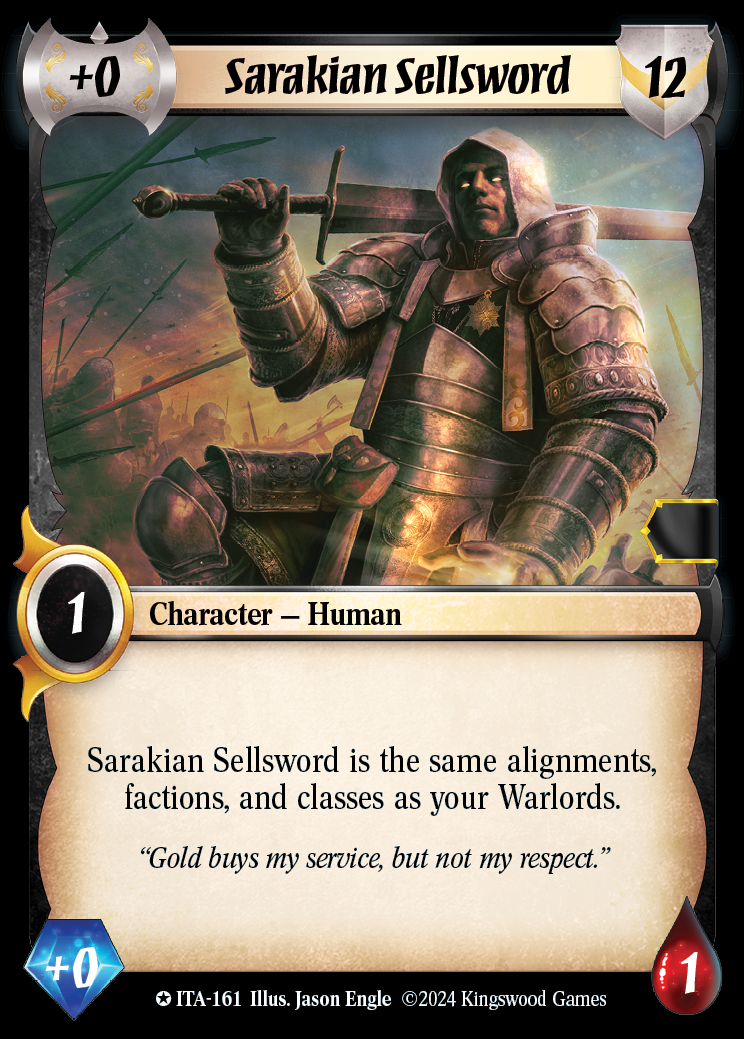 Sarakian Sellsword - ITA 161 - Warlord: Saga of the Storm - Into the Accordlands