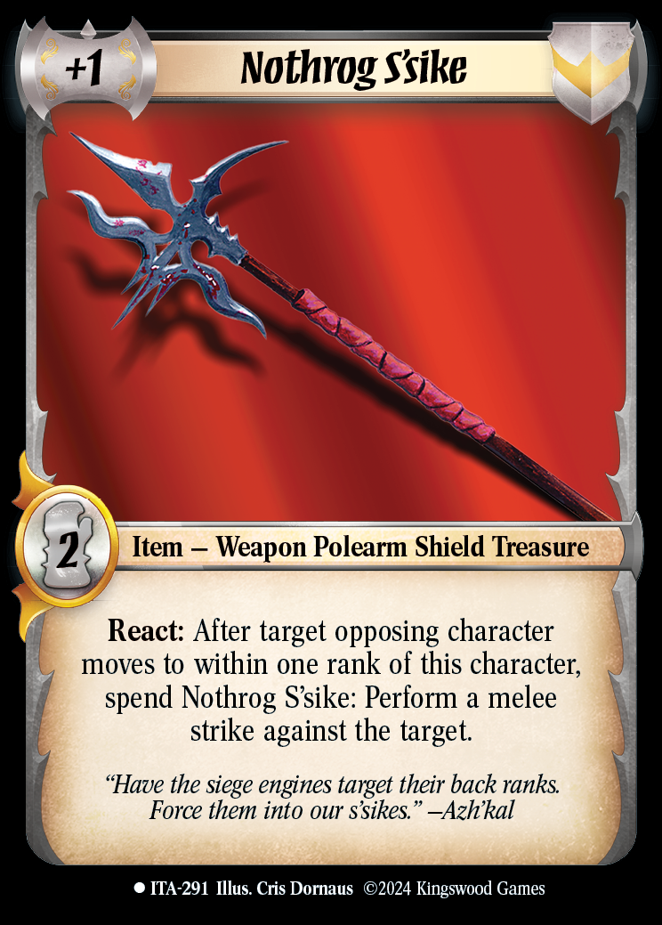 Nothrog S'sike - ITA 291 - Warlord: Saga of the Storm - Into the Accordlands