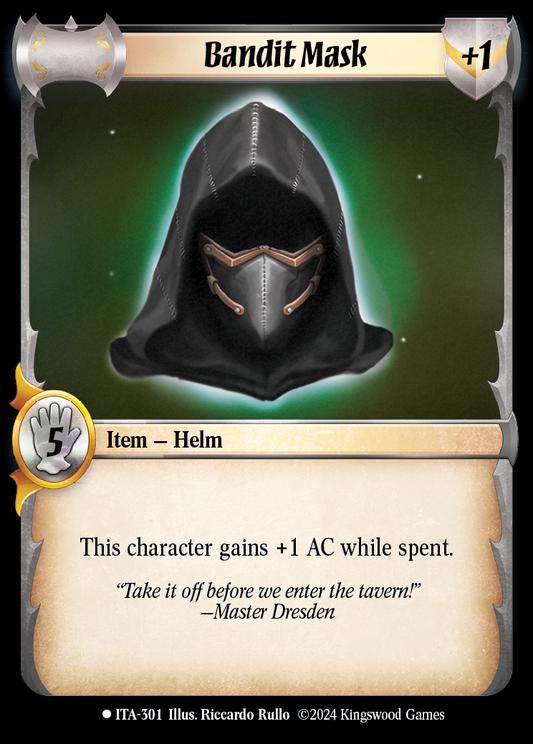 Bandit Mask - ITA 301 - Warlord: Saga of the Storm - Into the Accordlands